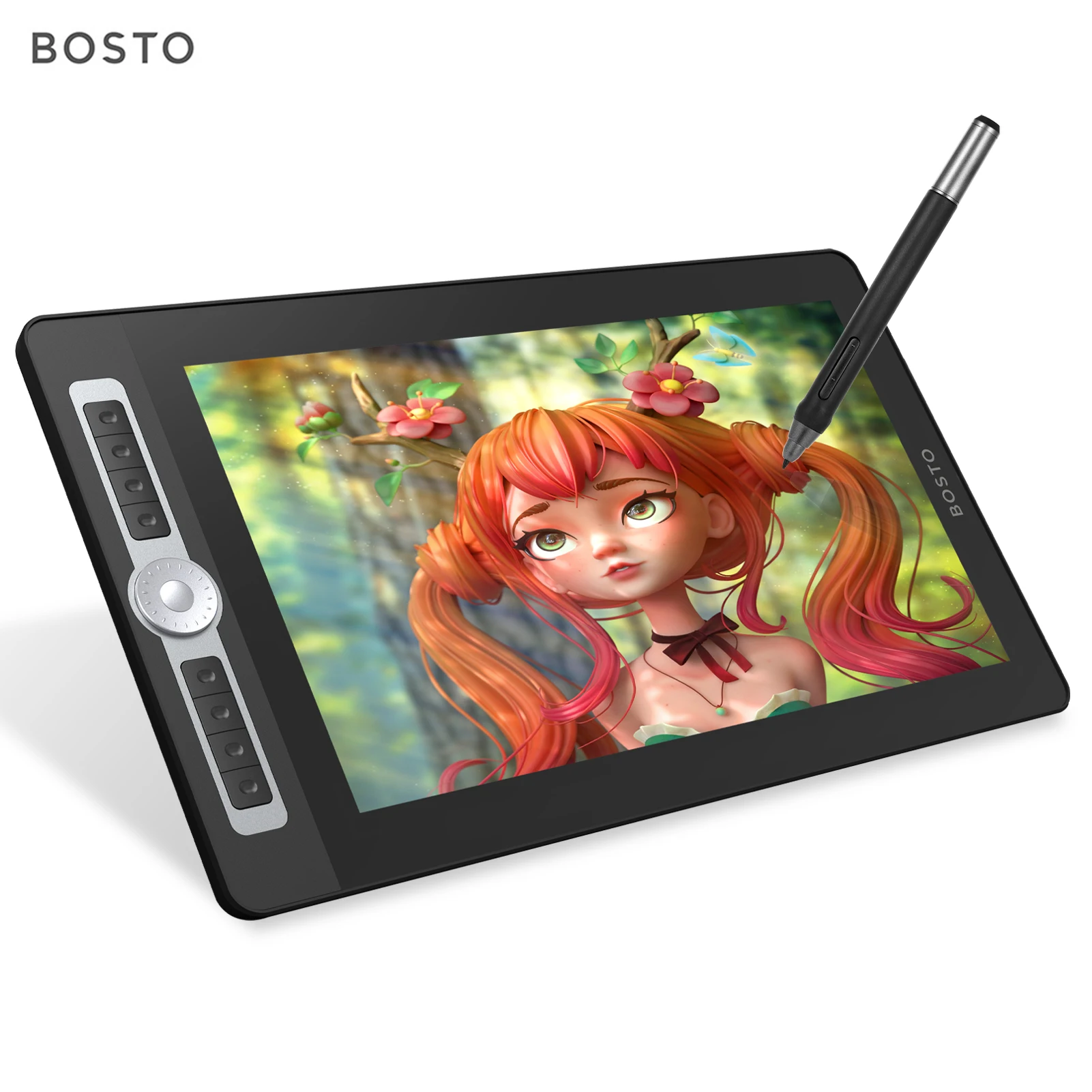 

Графический планшет BOSTO 16HD Pro, 15,6 дюйма, H-IPS, ЖК-дисплей, 8192 уровня, Пассивная технология, Настраиваемые клавиши быстрого доступа