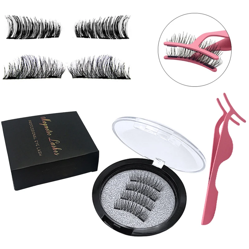 Магнитные ресницы с 4 магнитами ручной работы натуральные многоразовые