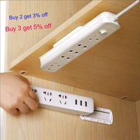 wall mounted sticker punch free plug fixer home self adhesive socket fixer cable wire organizer seamless power strip holder