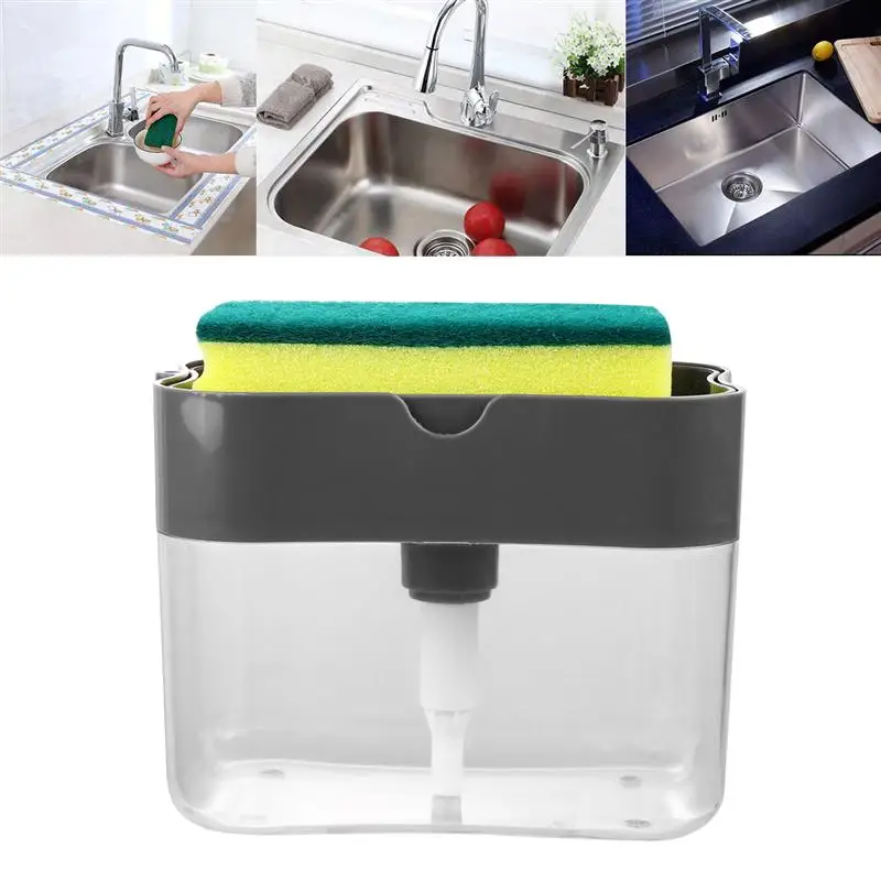 

1 Набор, креативный Многофункциональный дозатор мыла, держатель губки для раковины с бутылкой для моющего средства для кухни