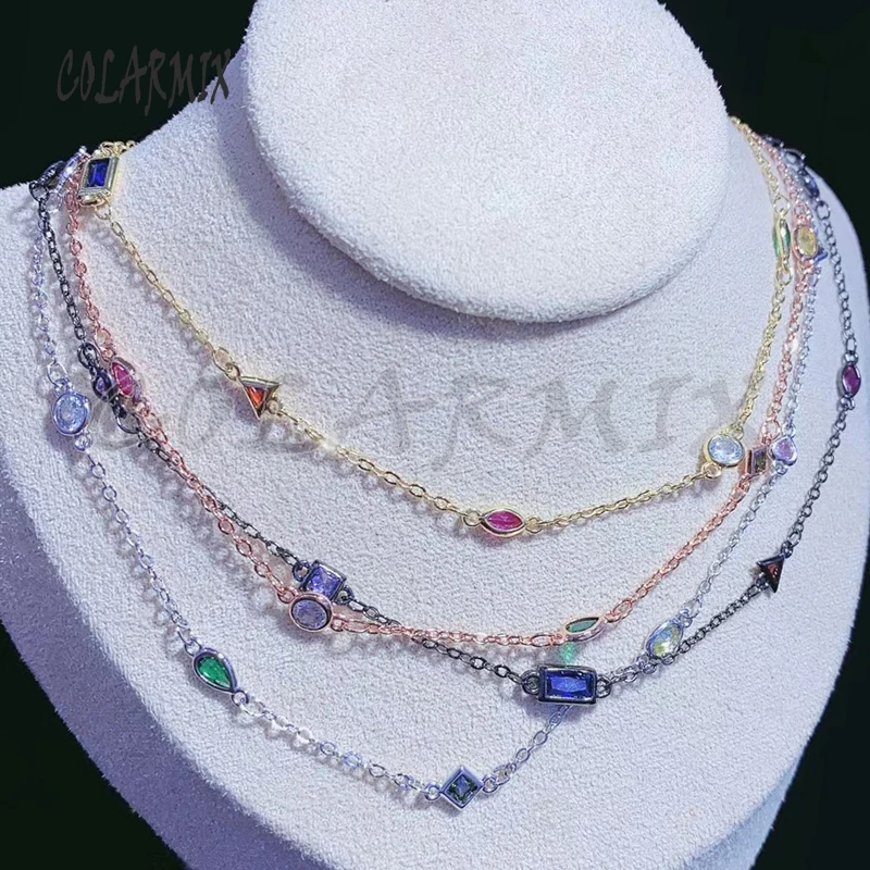 3 meters Multi shape zircon chain necklace accessories High quality crystal luxury for jewelry making 50761 | Украшения и