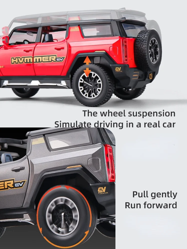 1/24 Hummer New Energy EV Car Model Simulation Alloy Off Road Vehicles For Children Boys Miniature Toys Kids Gift | Игрушки и хобби
