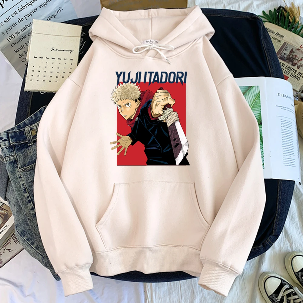 

T-Shirt Women Anime Jujutsu Kaisen Itadori Yuji Printed Hoodie Famale Oversize Harajukua O-Neck Sweatshirts Loose All-Match Tops