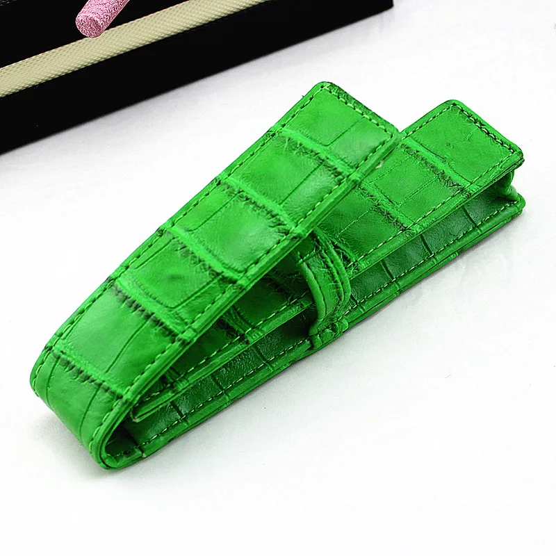 Бесплатная доставка высококачественный зеленый кожаный чехол ручка с