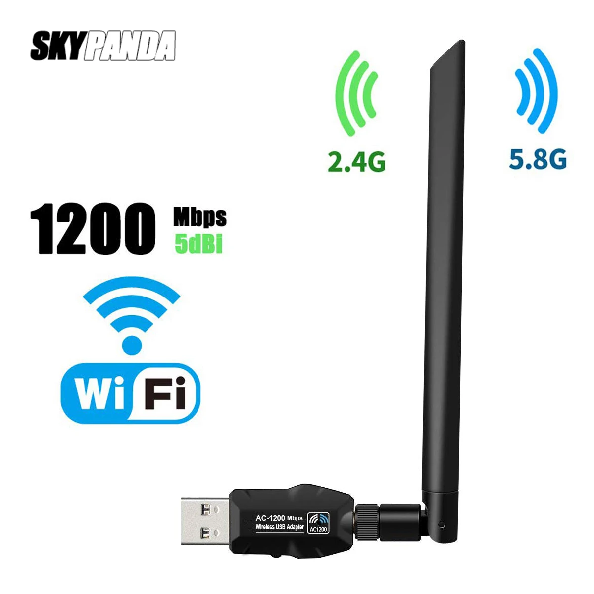 USB3.0 WiFi адаптер 1200 Мбит/с 2 4G/5G мини беспроводная сеть ключ с 5dBi двухдиапазонной