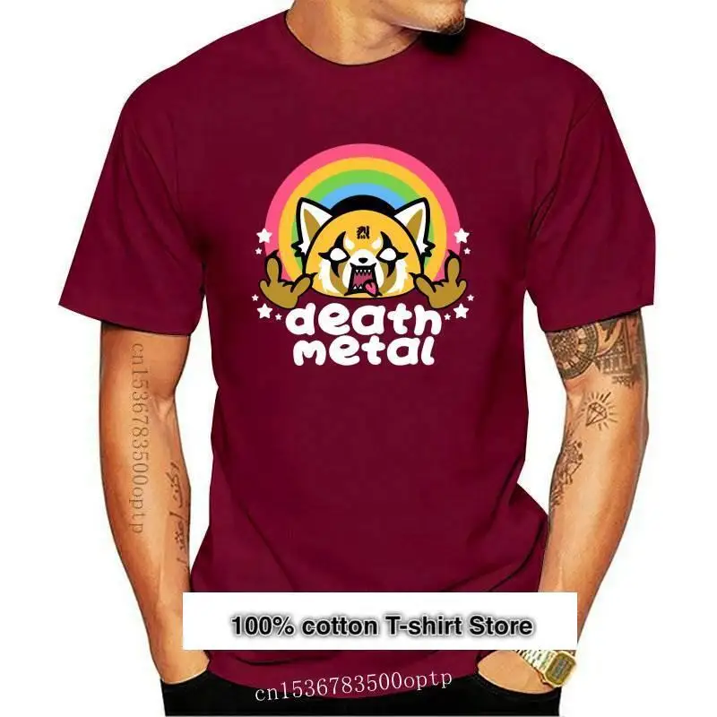 

Camiseta de манга corta para hombre, camisa creativa de Aggretsuko de Death Metal, algodón puripuripurigrande, de talla grande, nuevo