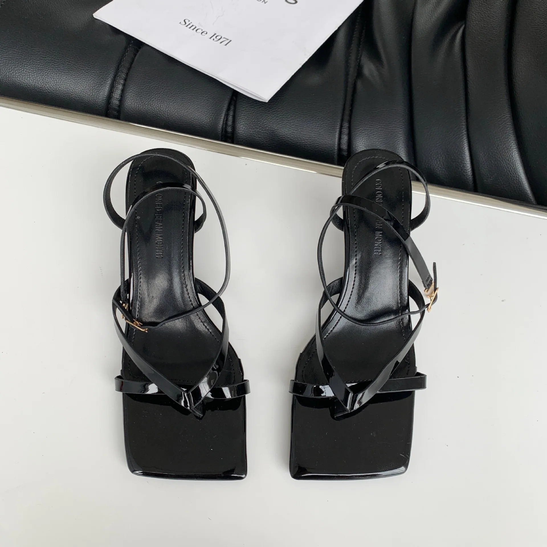 

Sandals Stiletto Heels Clear Shoes 2021 Summer Flip Flops Platform Square Toe Suit Female Beige Comfort Fashion Corrective Elas