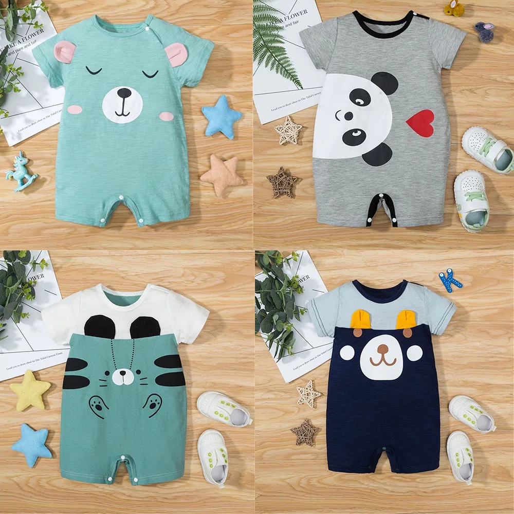 

Prowow Summer Bear Baby Rompers Newborn Jumpsuits For Baby Clothes Cartoon Children's Overalls Cute Infant Bobysuits For Babies