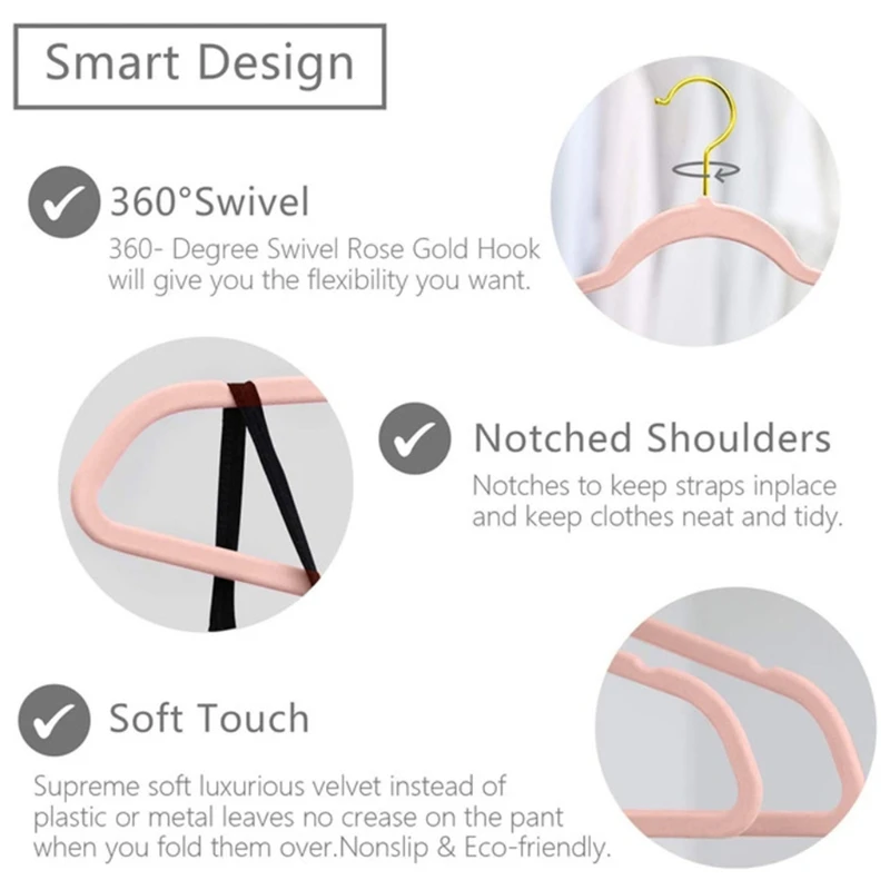 

C5AD 20 Pcs Non-slip Clothes Hanger Clothes Rack Coat Suit Shirt Pants Hanger Wardrobe Clothing Storage Hanging Rack