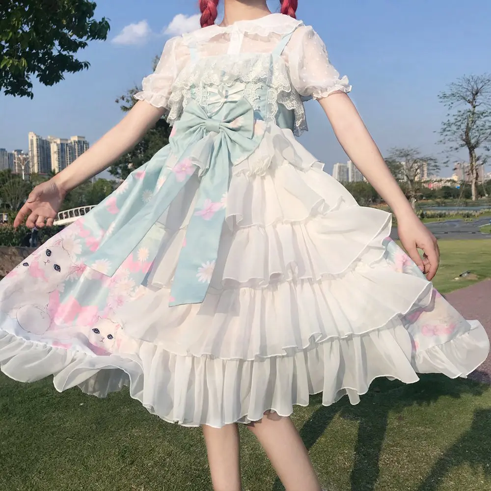 Принцесса чай фантазия ежедневное милое платье Daydream с милым бантом