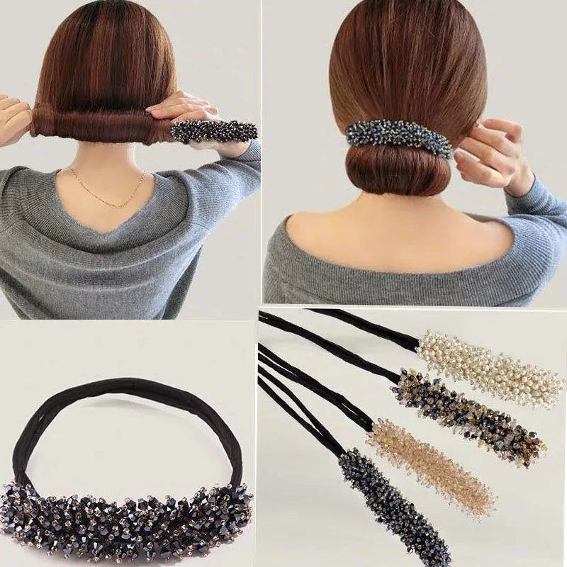 

Flower Wedding Bridal Rhinestone Head Artifact Flower Hair Bud Tied Half Ball Pins Clips Women Hair Accessory