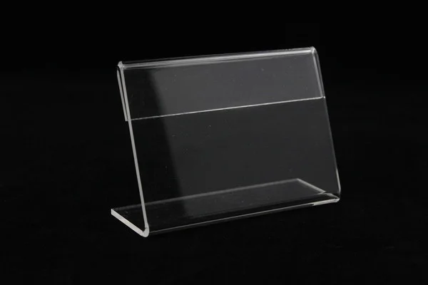 

8x4cm Clear Acrylic Plastic Table Sign Price Tag Label Display Paper Promotion Card Holders T 1.3mm L Stand 40pcs