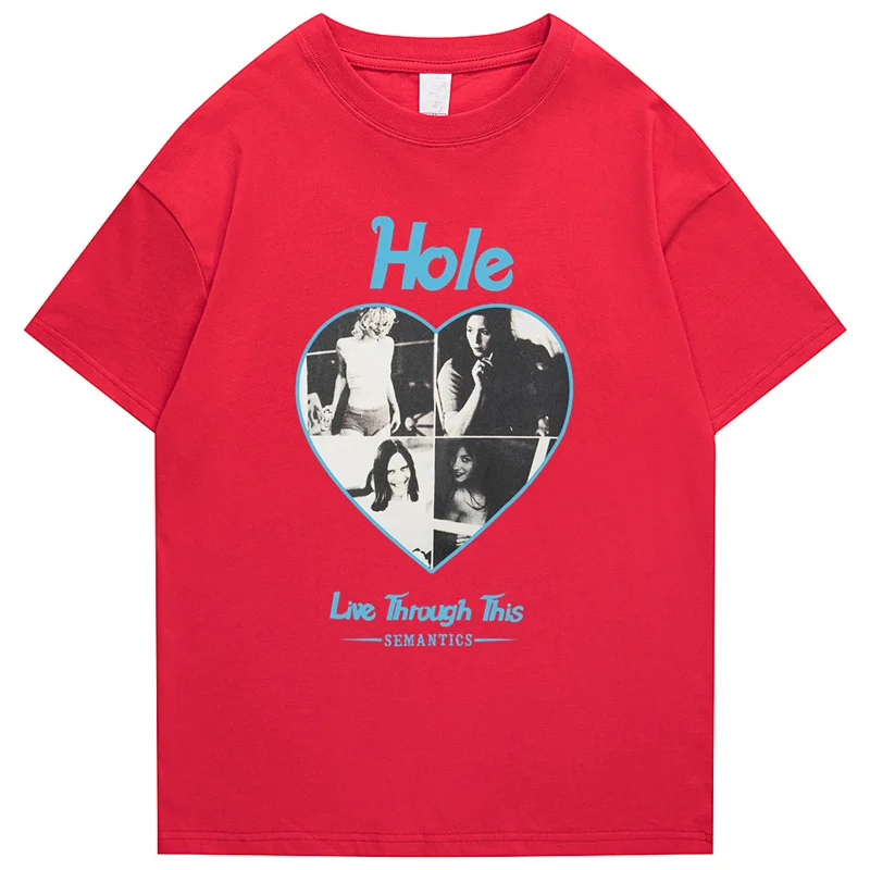 Мужская хлопковая футболка с коротким рукавом Повседневная принтом сердца и