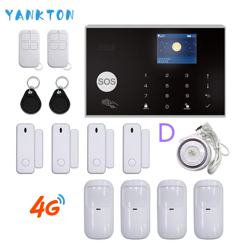 YK-002-4G-G30-D Tuya 433 МГц беспроводной Wi-Fi 4G& 3g домашняя система охранной сигнализации 11 языков охранная сигнализация хост приложение пульт дистанционного управления для Android и IOS - Цвет: YK-002-4G-G30-D