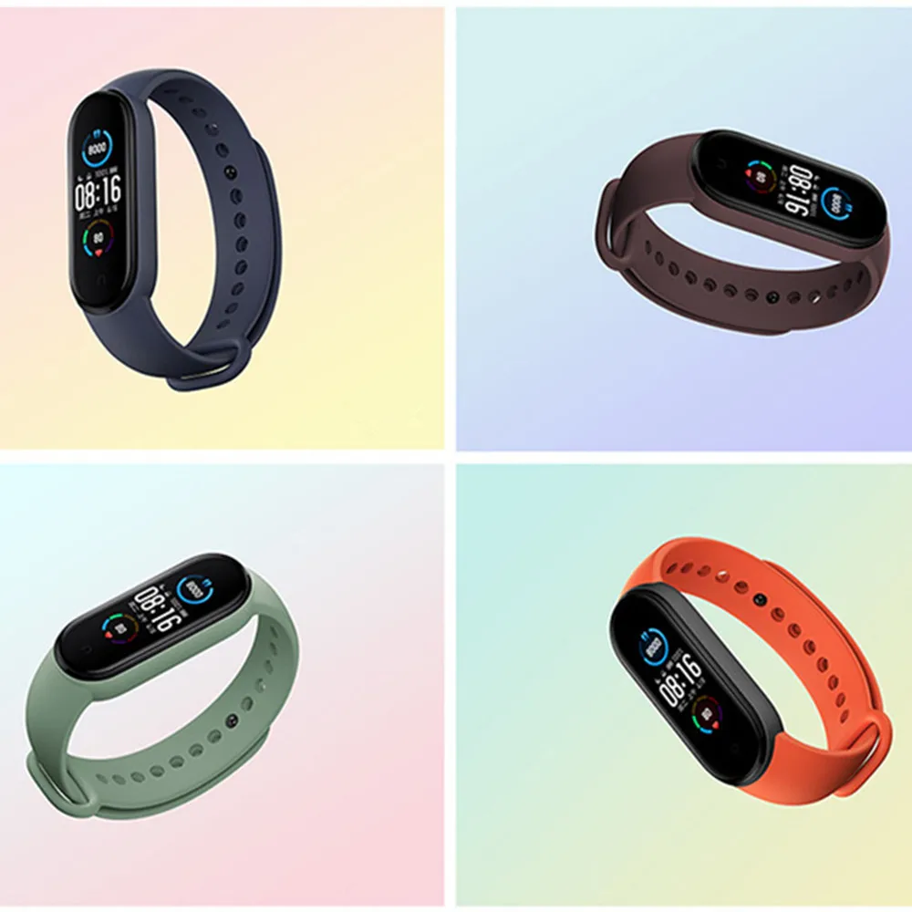 Силиконовый ремешок-браслет для mi band 3 4 5 аксессуары Miband сменный Браслет