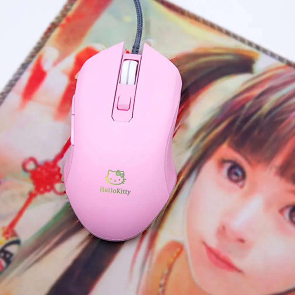 Фотоэлектрическая Проводная игровая мышь Esports Lighting mouse, розовая, для офиса, дома, компьютера, периферийные аксессуары