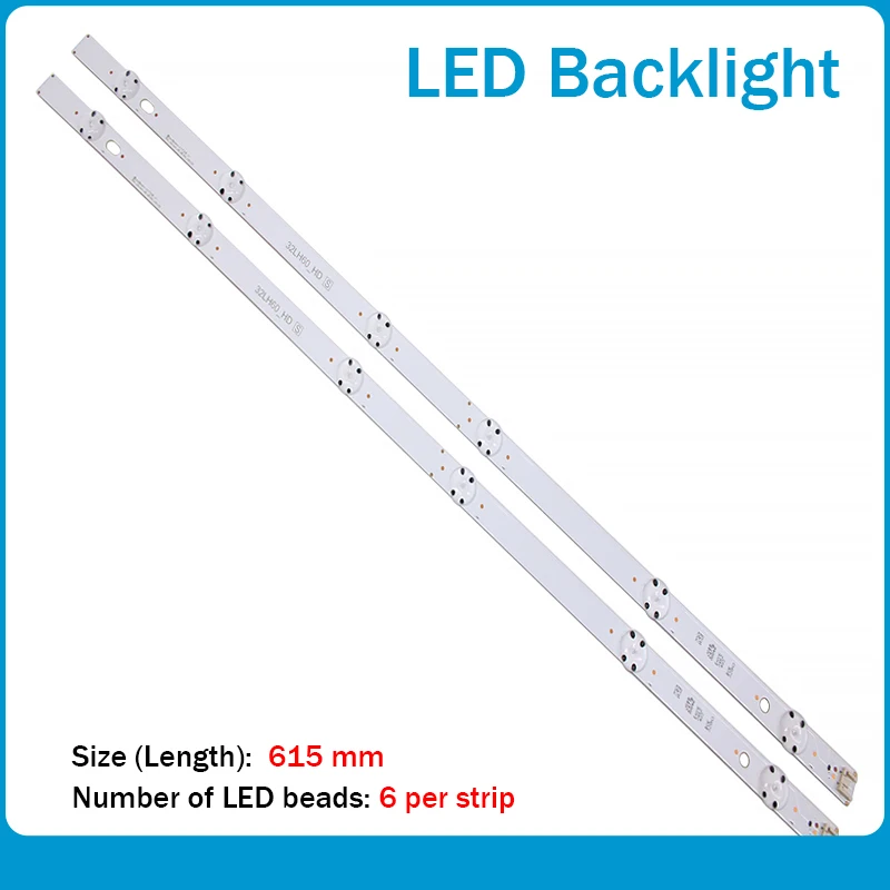 Новый комплект 2 шт. 6 светодиодный s 615 мм Светодиодная лента для подсветки LG 32