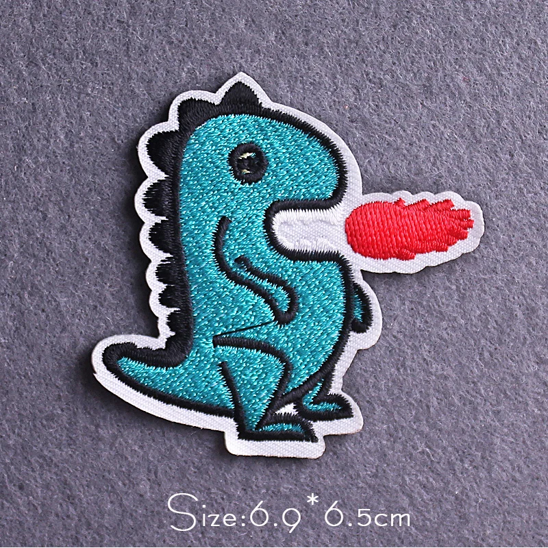

Dinosaur punk Patch Sticker Iron On Patches On Clothes Clown/skull Embroidery Patches For Clothing applique patch jacket sewing