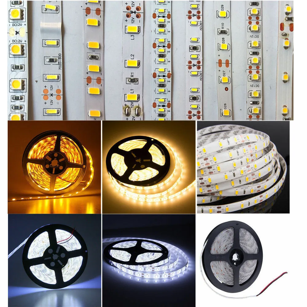 

5M/300LED DC12V SMD 2835/5050 LED Strip Light Waterproof 16.5ft RGB LED Strip Light Neon Ribbon Diode Tape for Home Decor