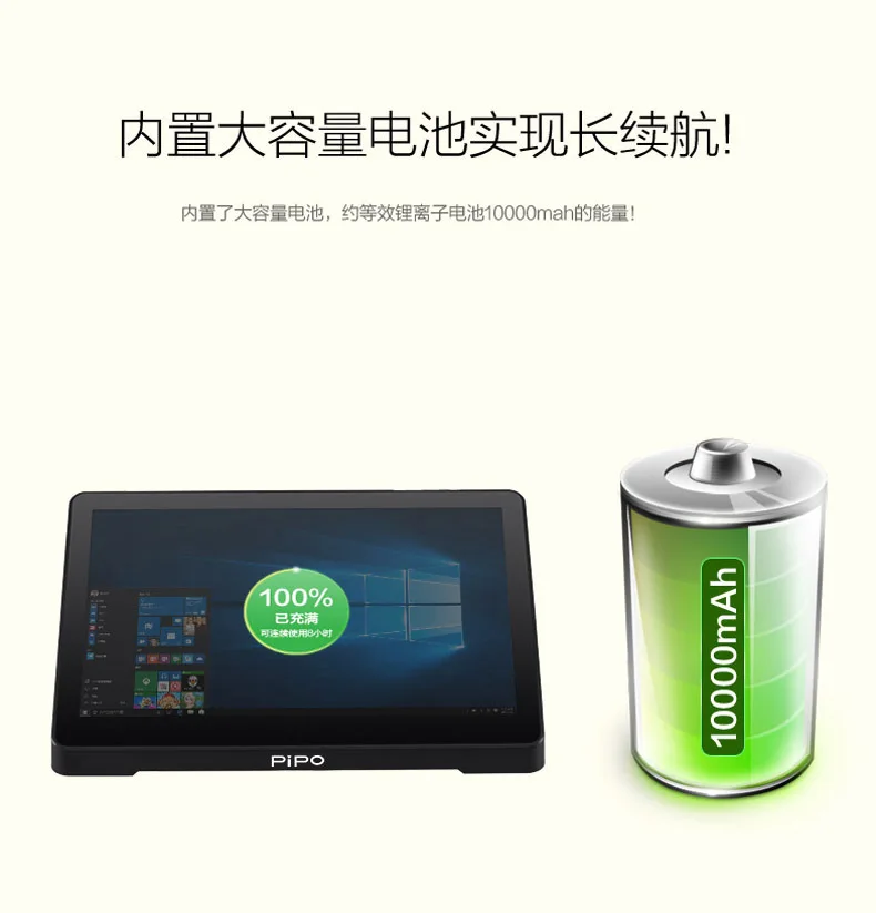 Pipo X12 Мини ПК 10,8 дюймов IPS1920* 1280 4G ram 64G rom Cherry Trail Z8350 ТВ коробка Четырехъядерный BT HDMI Win10 10000mAh