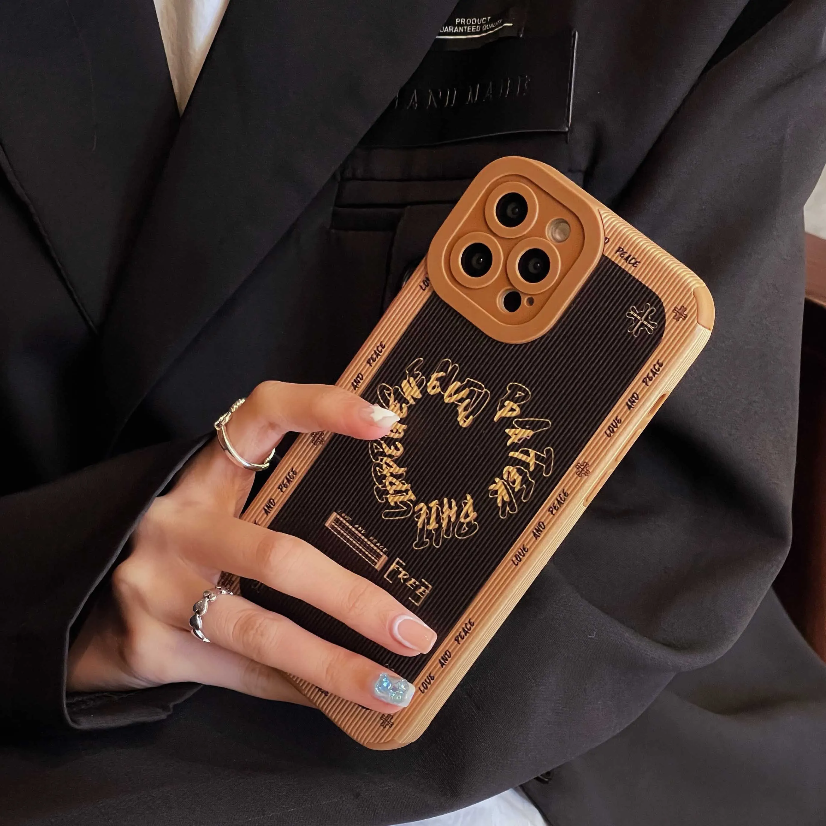 Винтажный коричневый кожаный чехол с сердцем для телефона мягкий iphone 13 Pro Max