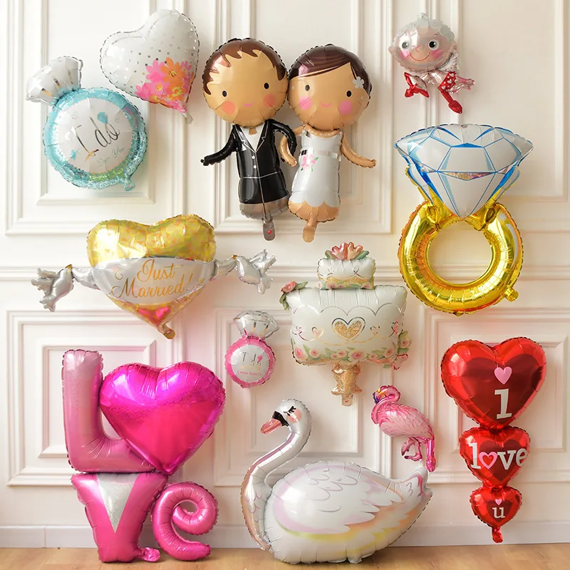 Свадебный воздушный шар из фольги для жениха невесты любви украшение Фата