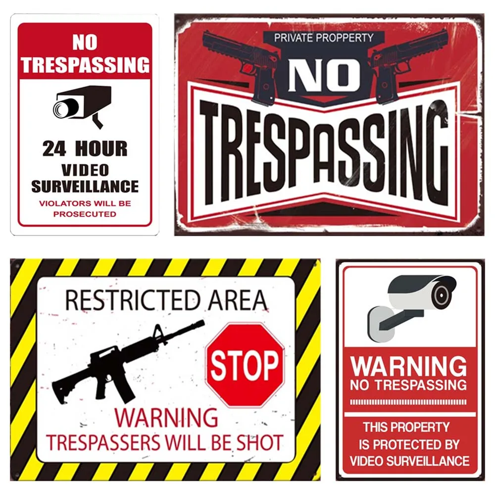 Предупреждение о видеонаблюдении металлический постер для мониторинга