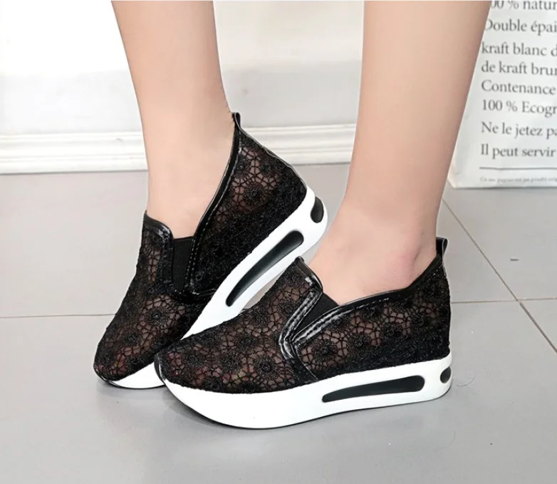 Модная женская дышащая сетчатая кружевная обувь Женская милая для медсестры