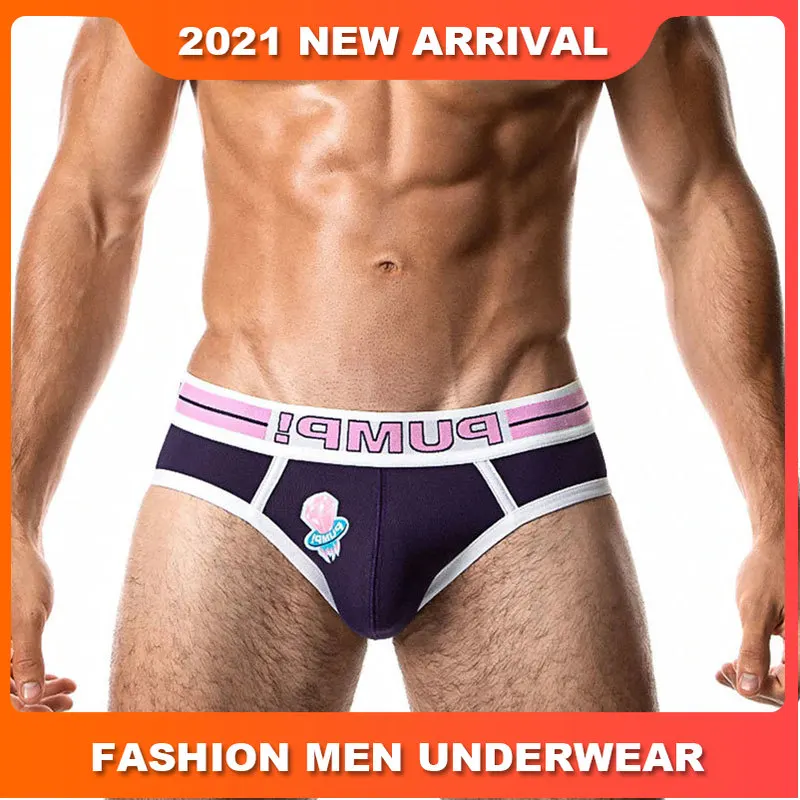 Мужские трусы джоки с принтом желтые мягкие брифы из хлопка сексуальное нижнее