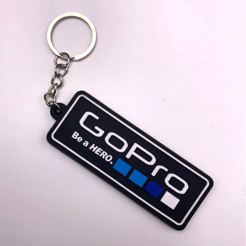 Двухсторонний Печатный автомобильный Стайлинг резиновый брелок для ключей GoPro |