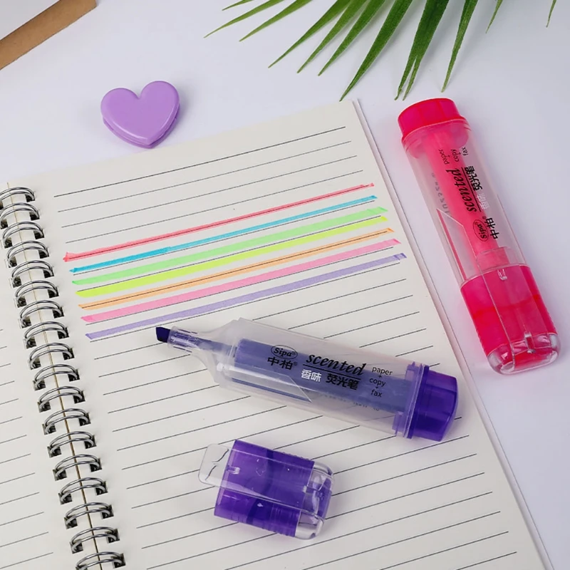 Флуоресцентный маркер с наклонным наконечником пластиковая ручка-хайлайтер