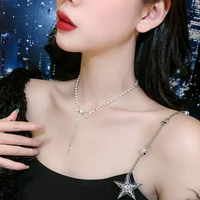 arlie new crystal tassel pendant choker necklaces for women clavicle chain bowknot rhinestone short necklace statement jewelry