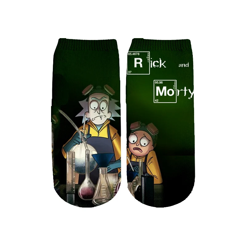 Новейшие Rick and Morty 3D печатных мультфильм милые короткие носки для мужчин женщин harajuku корейские носки RS-011 - Цвет: 11