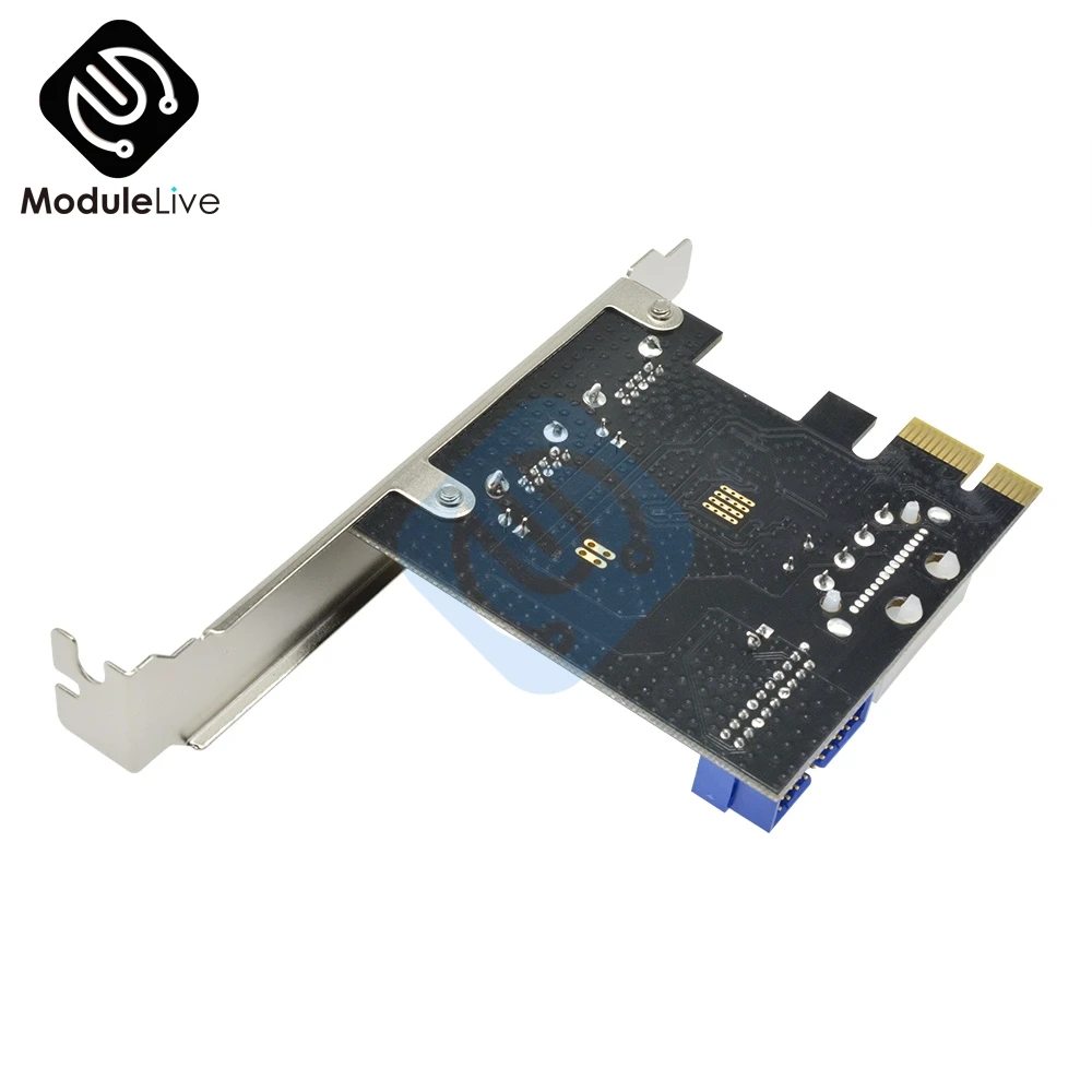 

PCI 2 Ports Express USB 3.0 Front Panel with 4-Pin & 20 Pin Control Card Adapter 5Gbps Speed 4-pin Molex Power Plug-N-Play DIY