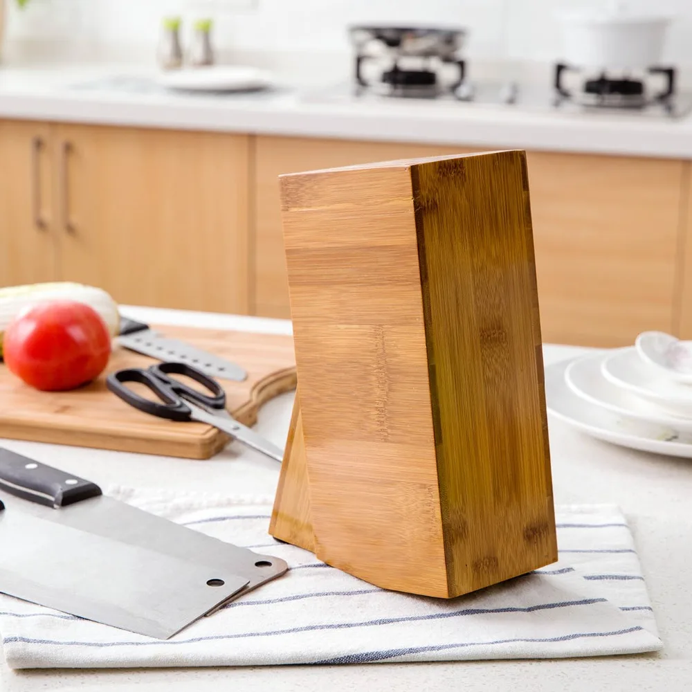 

Wood Knife Holder Bamboo Knife Block Stand Knives Storage Shelf Rack Storage Box Organizer Kitchen Accessories Tool