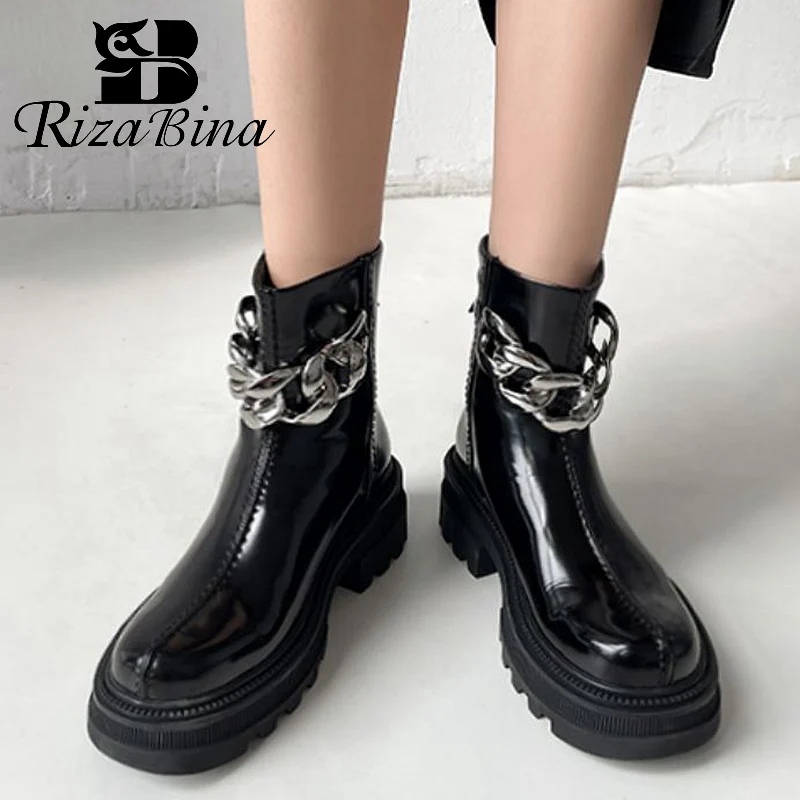 

Полусапожки женские из натуральной кожи, с металлическими цепочками, зимние, размеры 34-40