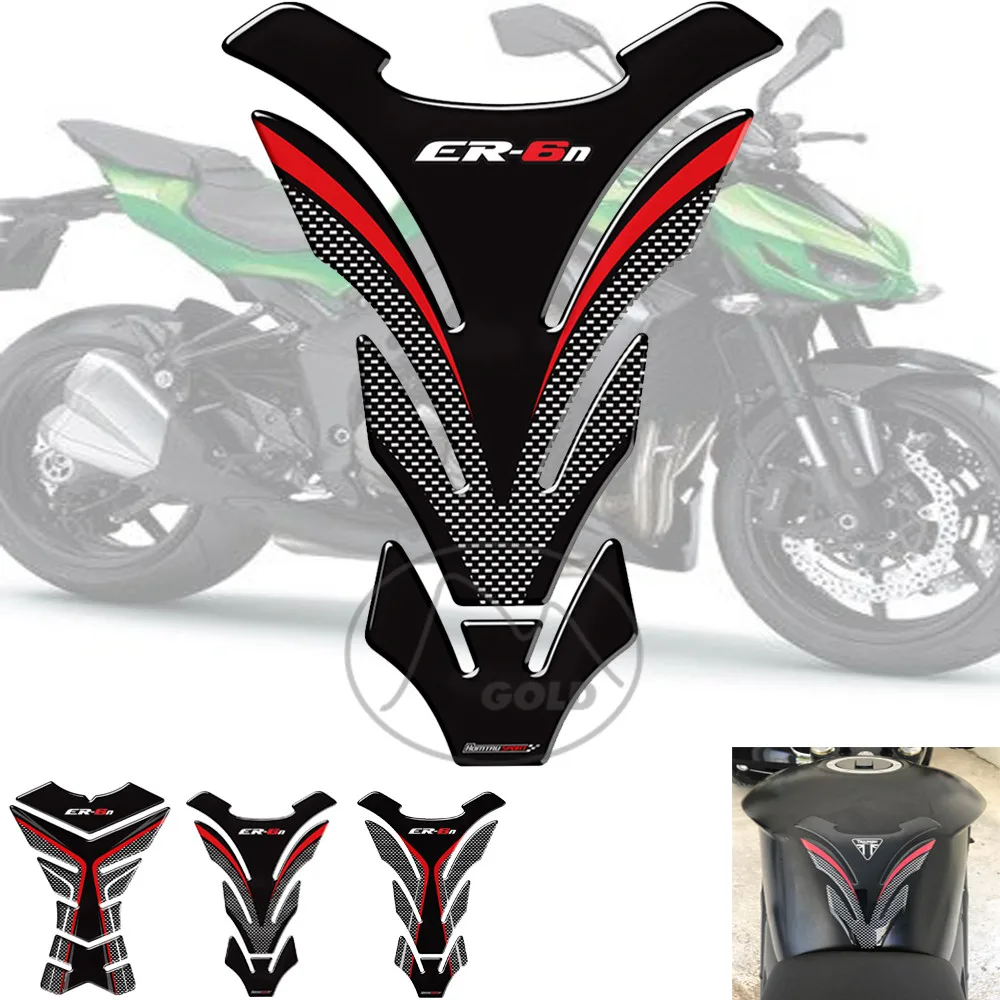 

3D carbon appearance motorcycle fuel tank pad protection decal sticker protective cover for Kawasaki ER6N ER-6N tanks for many y