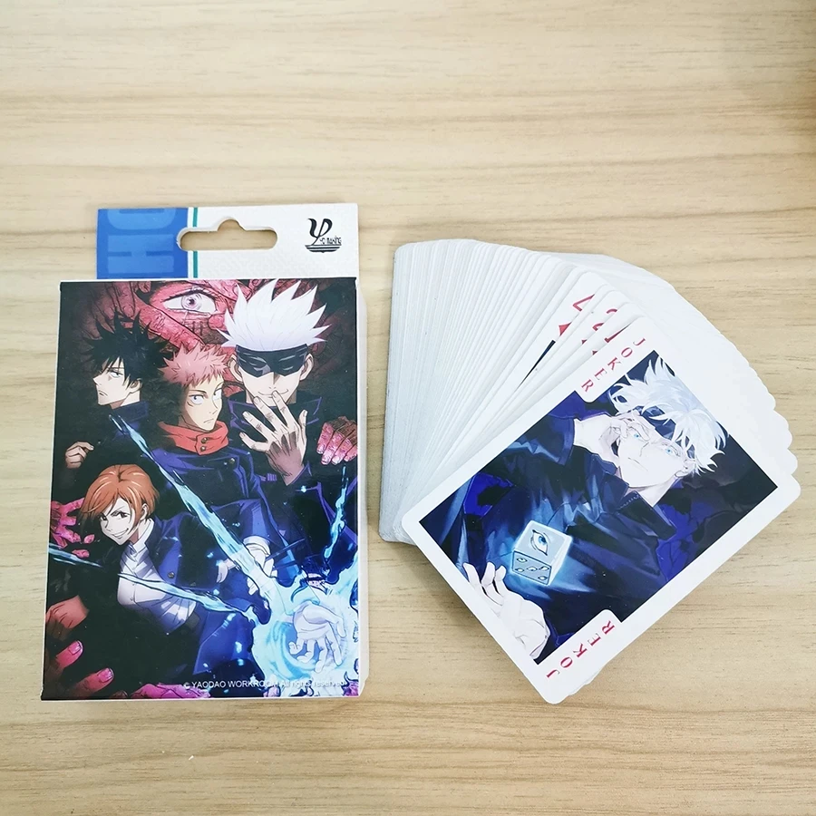 

54 Pcs/Set Anime Jujutsu Kaisen Poker Cards Gojo Satoru Yuji Itadori Cosplay Board Game Cards Collection Toy Gift