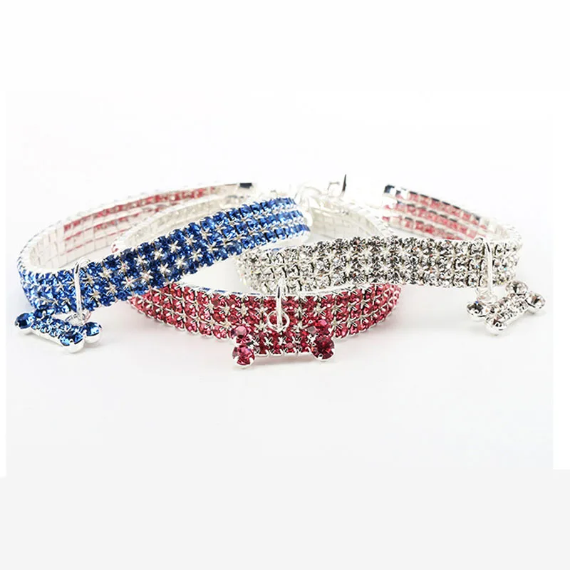 Гибкий собачий воротник Перро розовый бриллиант щенок собака Полный Стразы