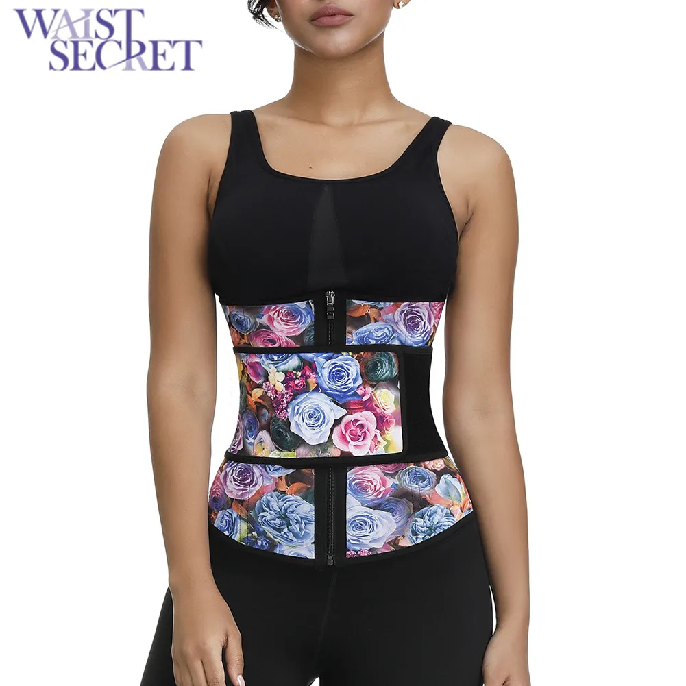 Женский неопреновый корсет пояс для похудения с принтом роз|Корсажи| |