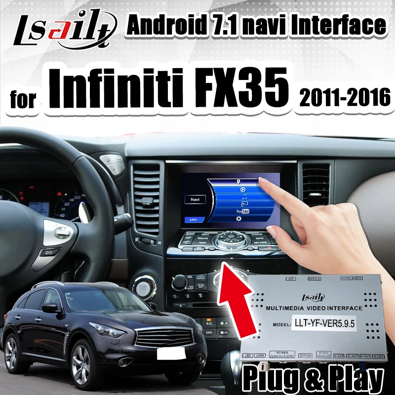 Android Автомобильный gps навигатор LVDS видео интерфейс для Infiniti FX 35 FX37 FX50 Поддержка автоматического воспроизведения и Android Авто по Lsailt