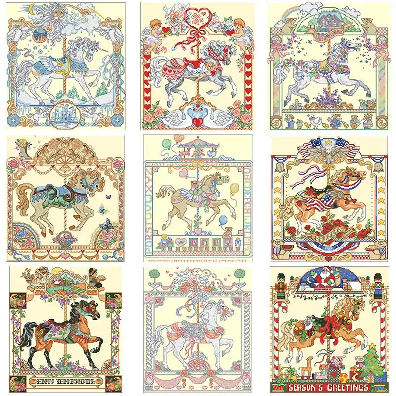 

Декабря карусель узоры для вышивания 11CT 14CT 18CT Вышивка крестом наборы DIY Китайская вышивка крестом Наборы вышивка рукоделие