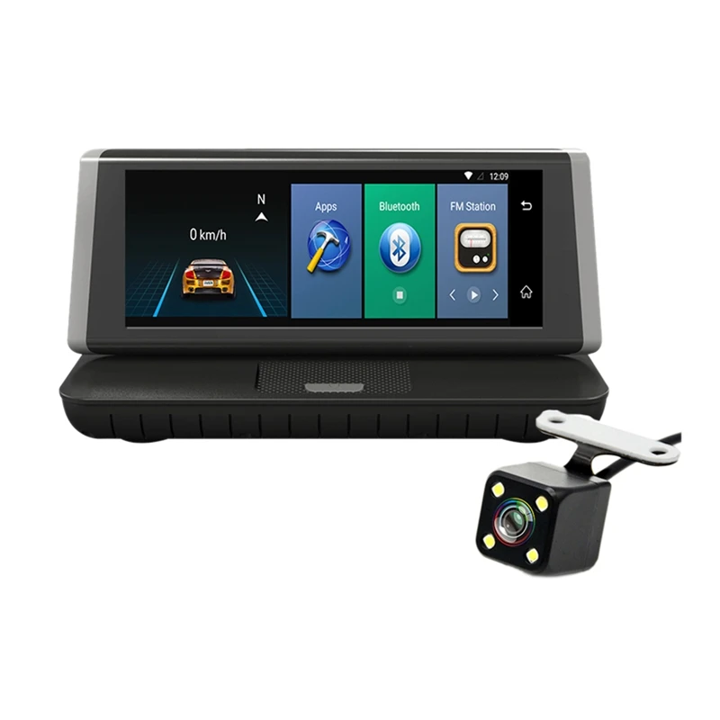 Camlive 4G 8 дюйм Bluetooth GPS навигации автомобиля Камера Hd1080P с двойной камерой