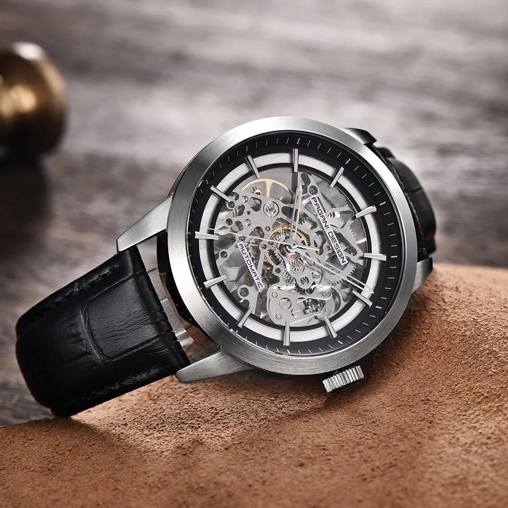 

PAGANI DESIGN Brand Hot Sale 2020 Skeleton Hollow Leather Men's Wrist Watches Luxury Mechanical Male Clock New Relogio Masculino