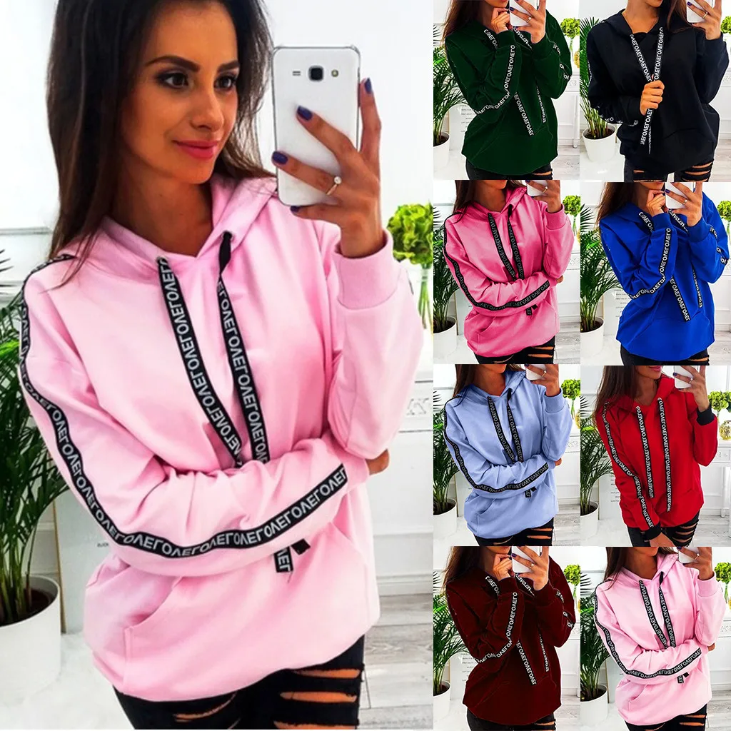 Женские толстовки с капюшоном размера плюс длинным рукавом в полоску толстовка