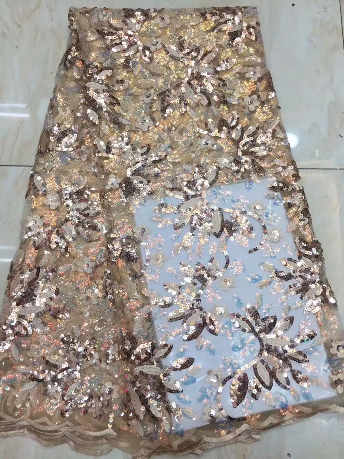 High Quality turquoise sequins French Tulle Lace Fabric Embroidery For Sequins Nigeria Party Dress FFD1011 | Дом и сад