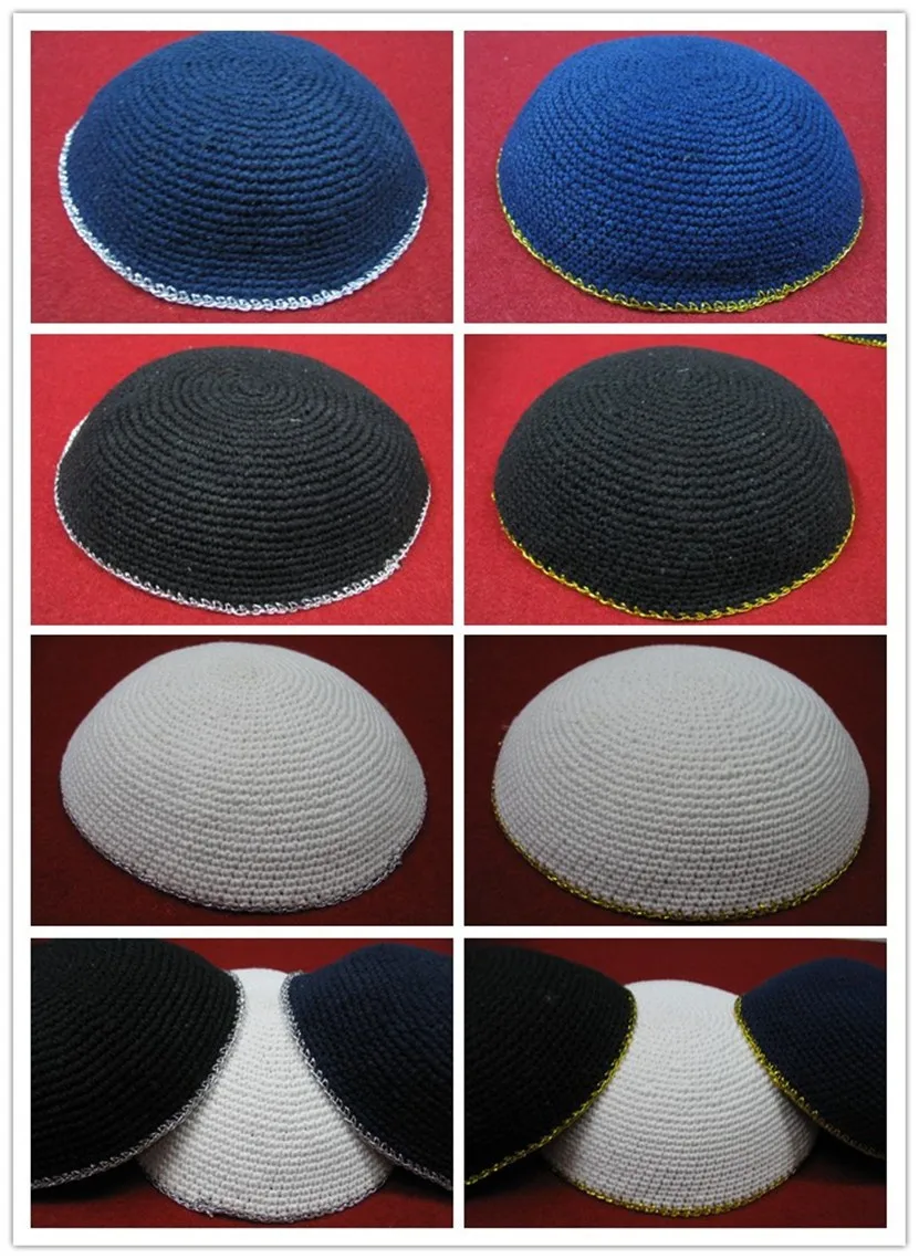 Высокое качество ручной вязки YARMULKE различные цвета границы KIPPAH|lot hair|lot of nintendo 64