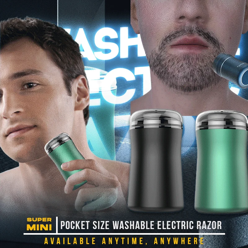 Mini Electric Shaver Pocket Size Waterproof Razor Washable Portable 2 Head Shaving Beard Trimmer Rechargeable Men Machine | Дом и сад