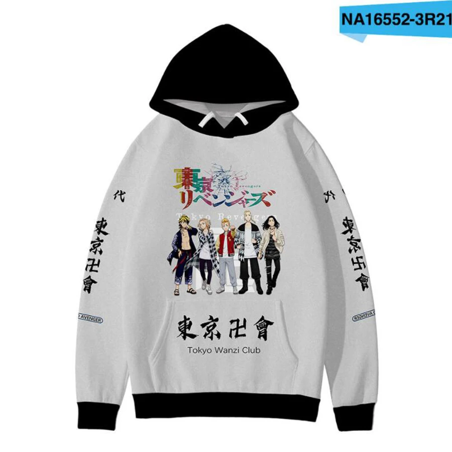 

Свитшот в стиле Харадзюку для мужчин и женщин, уличная одежда с аниме «Токийский рептиз», худи для косплея, пуловер в стиле хип-хоп с капюшон...