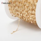 Цепочка ручной работы Рукоделие Создание ювелирных изделий, металлическая цепочка с позолотой 14 карат 2,5 мм, аксессуары для изготовления сережек, ожерелий